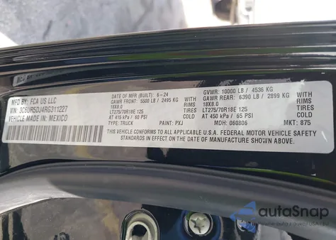 2024 Ram 2500 Big Horn 4X4 6'4 Box from USA, damaged, VIN 3C6UR5DJ4RG311227